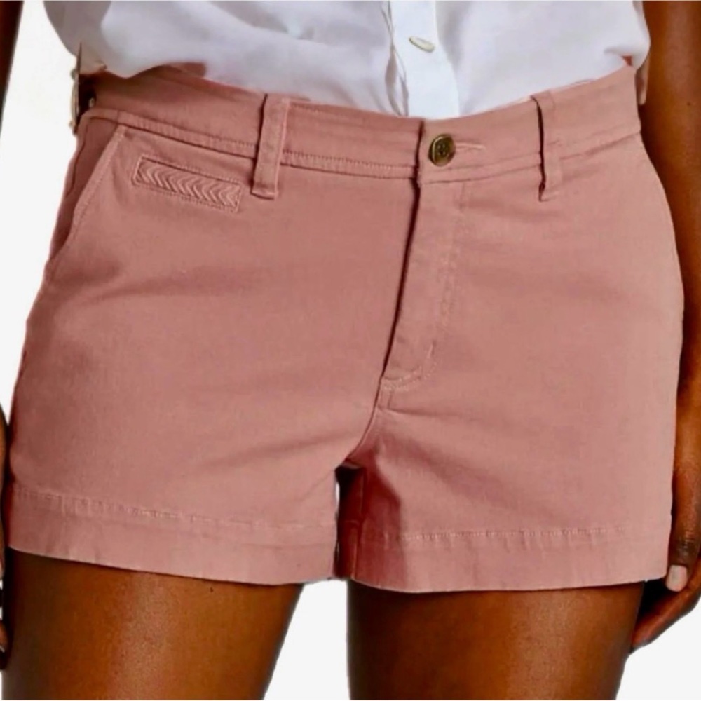 Market Spruce Coral Madison Mid Rise Chino Cotton Stretch Shorts Large 12 Pink